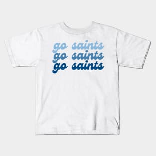 Go Saints Blue Retro Gradient - Siena Heights University Kids T-Shirt